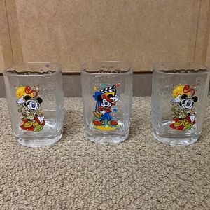Vintage Disney Mickey Mouse Glasses Set of 3